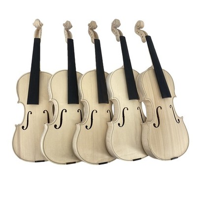 Unfinished Violin 4/4 Size European Flame Maple Spruce Wood Handmade Violin DIY