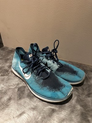 Nike Free Run Flyknit 2016 Men s Size 12 Running Shoes  Blue