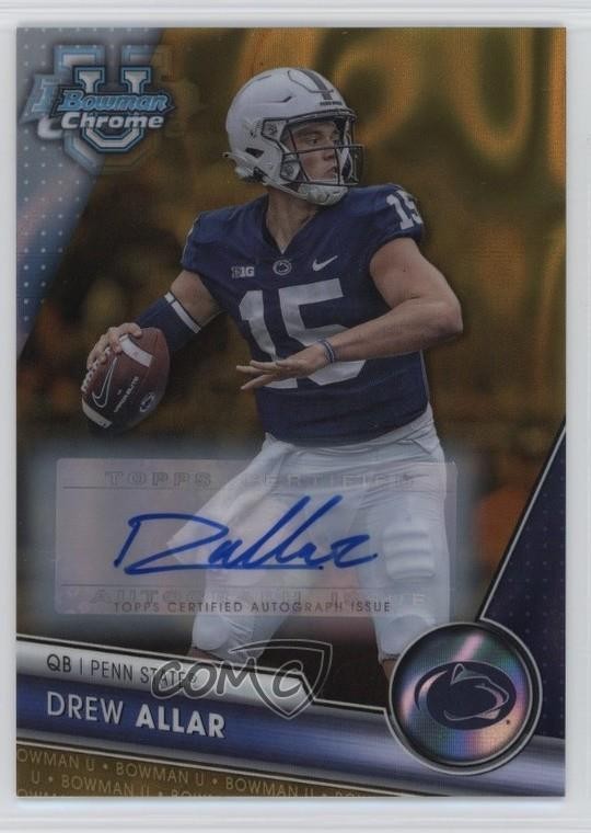 2023 Bowman U Chrome Prospect Gold Lava Refractor 8/50 Drew Allar #113 Auto 0rt