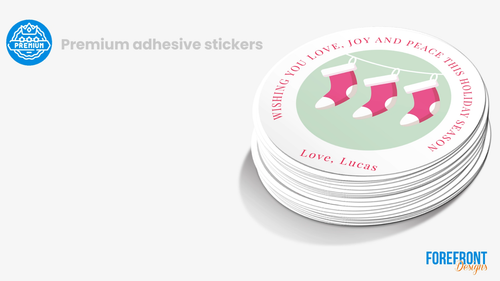 Personalised Christmas round sticker labels, custom stickers - Video 1 of 1