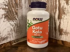 NOW FOODS Gotu Kola 450 mg - 100 Veg Capsules*Exp 05/2025*