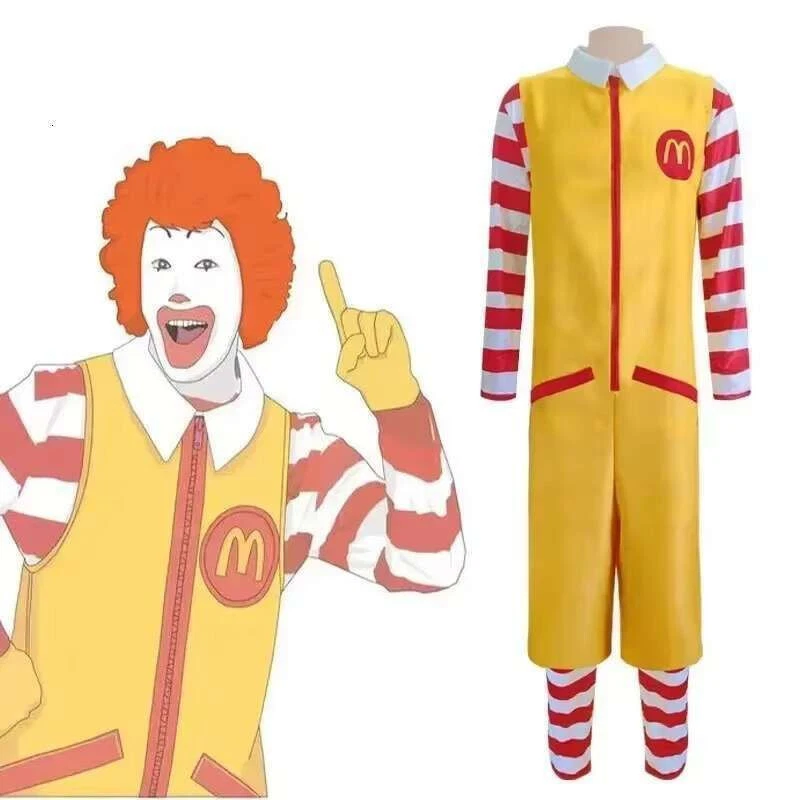Tío Payaso McDonald Mono Divertido Disfraz Vestir Uniforme Juegos con disfraces Conjunto Fiesta Foto 2 de 3