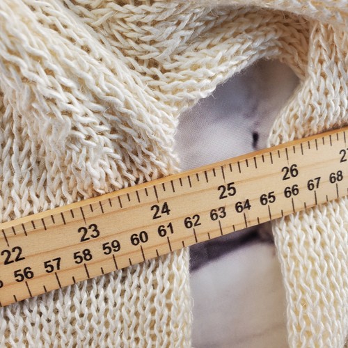 FABRIZIO DEL CARLO Sweater Womens One Size/XL Lagenlook Linen Cardigan Ivory - 第 6/8 張圖片