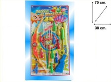 x Caccia Al Bersaglio Fucile Arco Birilli Frecce Giocattolo Gioco Bambini sar