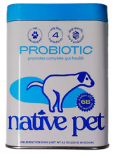 NEW Native Pet Probiotic Powder for Dogs 8.2 oz 60 Scoops Exp 02/2026
