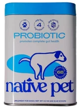 NEW Native Pet Probiotic Powder for Dogs 8.2 oz 60 Scoops Exp 02/2026