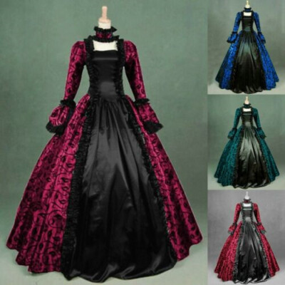 Hot Retro Damen Mittelalter Viktorianisches Kleid Kostüm Party Renaissance Kleid