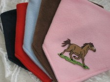 Personalised Kids Fleece Wrap Scarf Winter Triangle Shawl Horses Foal