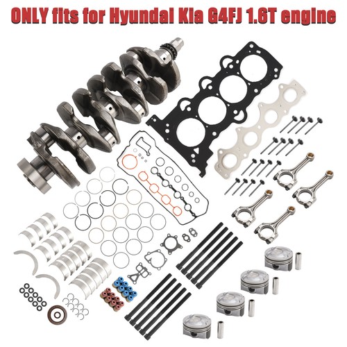 G4FJ 1.6T Engine Overhaul Rebuild Kit Pistons Rods Gasket Kit for Hyundai KIA #8