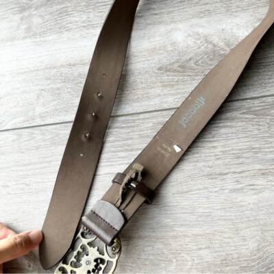 Vintage Jacob Jr Brown Leather Rhinestones Floral Buckle Belt Vintage Jacob Jr Brown Leather Rhinestones Floral Buckle  main image 3