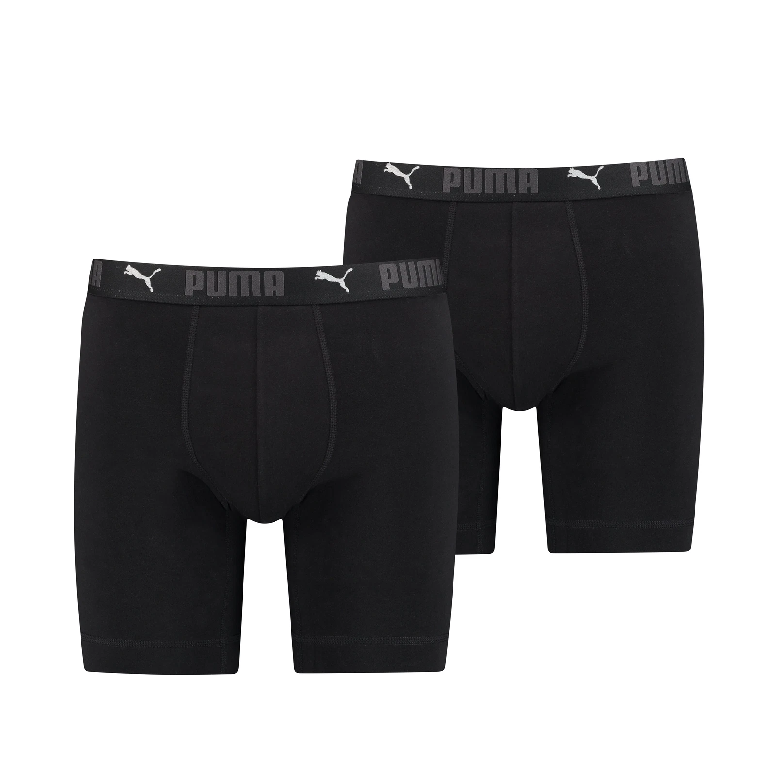 Puma Sports Cotone confezione da 2 boxer lunghi nero