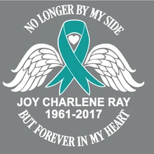 Awareness Ribbon Vinyl Decal No Longer By My Side Forever Heart Window Sticker