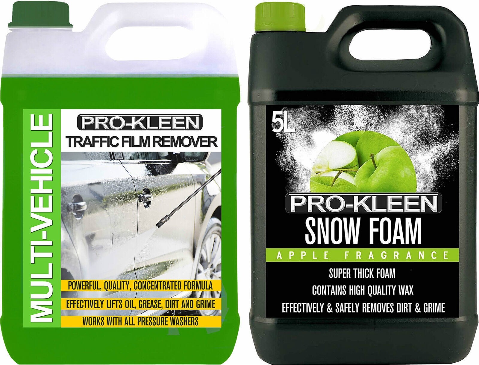 ProKleen Traffic Film Remover Multi Vehicle TFR & Apple Snow Foam Car Wash 10L