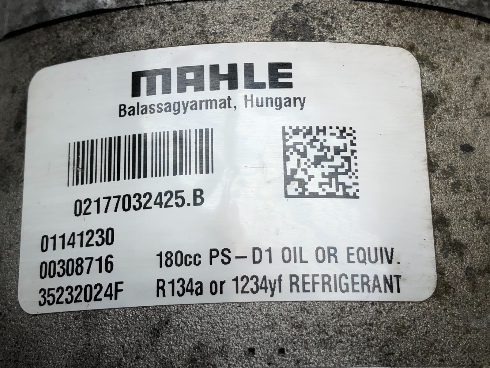 2014-2019 MASERATI GHIBLI S Q4 3.0L V6 A/C COMPRESSOR MAHLE OEM.