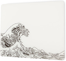 Glass Gaming Mouse Pad White Kanagawa Hard Mousepads for Gaming Professional New