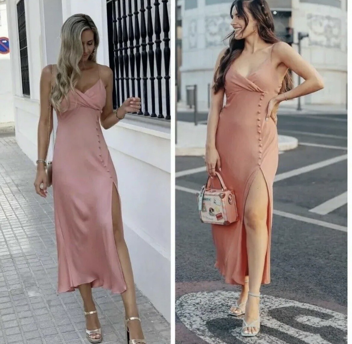 zara pink satin camisole dress Zara pink satin camisole dress Size M, 100% Viscose,