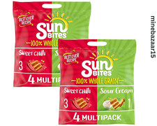 Walkers Sun Bites Snacks Bulk - 2 x Multipack Crisps Bags - 24x25g Sweet Chilli