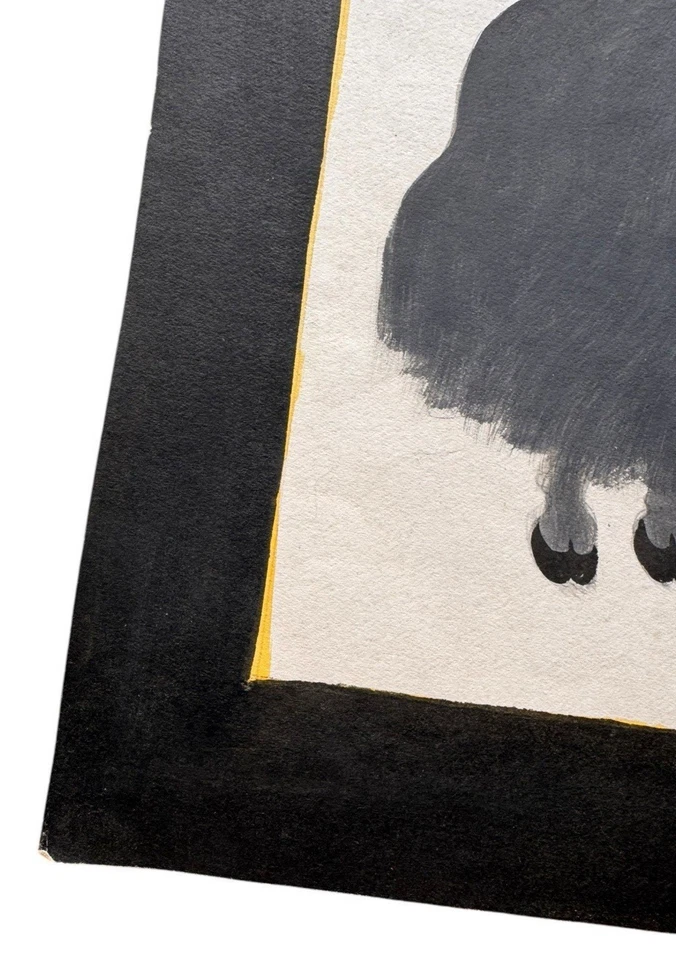 Тибетский Тибет оригинальное произведение искусства 1960-е Dahlia Bank Wessels Family 14,5 x 11 дюймов Быки - Изображение 3 из 4