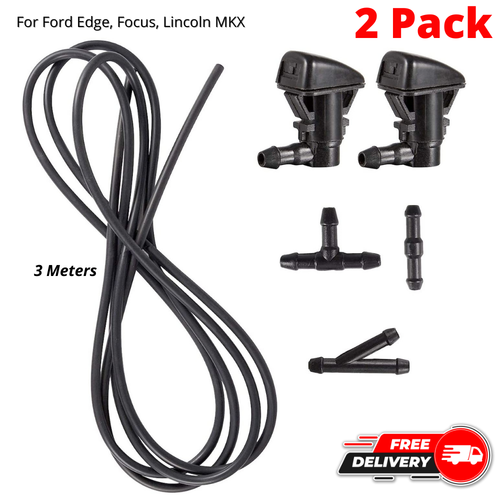 2Pcs Windshield Washer Squirter Nozzle Spray for Ford Edge Lincoln Focus 3M Hose eBay