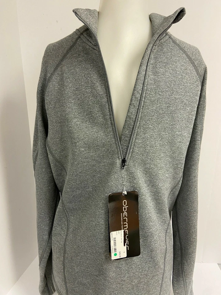 $90 Obermeyer Marathon 150 Wt 1/2 Cremallera Top Nuevo con Etiquetas Talla S Para Hombres Gris Cálido Protector Viento  Foto 3 de 4