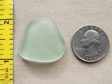 GENUINE BEACH SEA GLASS SURF TUMBLED SEAFOAM LIGHT GREEN FOAM OCEAN PENDANT R02