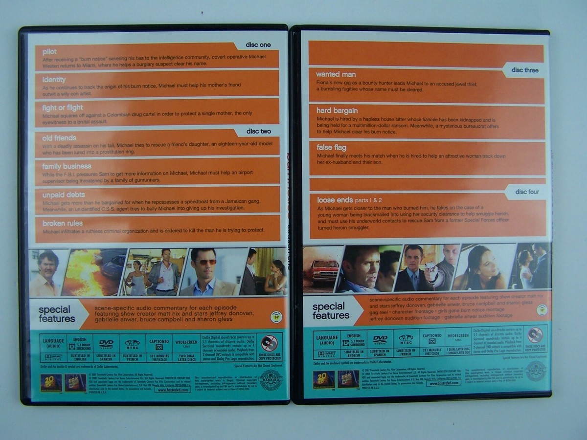 Burn Notice - Season 1 DVD Box Set Jeffrey Donovan, Sharon Gless