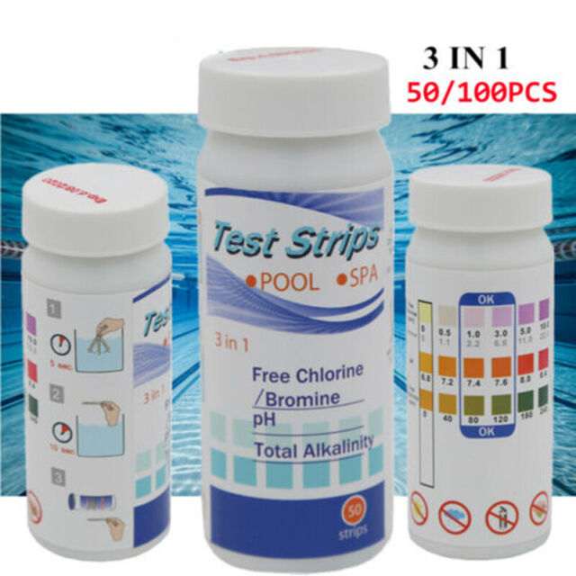 50 x Chlorine Dip Test Strips Hot Tub SPA Swimming Pool PH Tester PaperB`W4