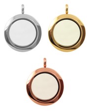 Stainless Steel Living Memory Floating Charm Locket Pendant 25mm Choose Color