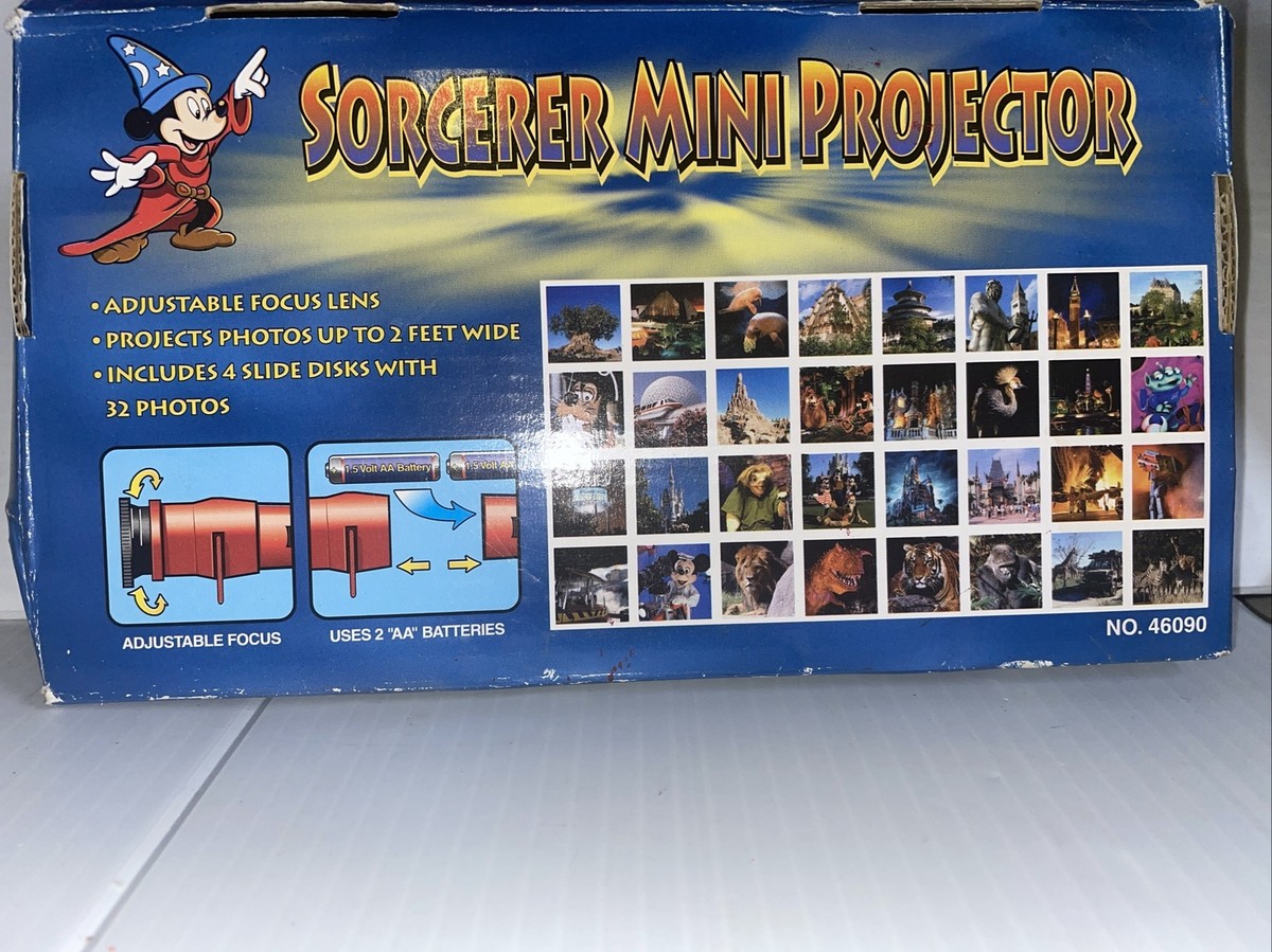 WALT DISNEY WORLD Mickey Mouse Sorcerer MINI PROJECTOR w/32 Images