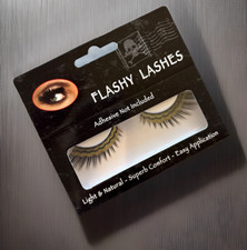 NEW Flashy Lashes Long Black Gold Costume Eyelashes Cosplay