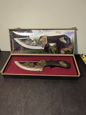 Bowie Knife Hunter And Dog “Latest Style” 9”, Stainless Steel, Brass, Plastic