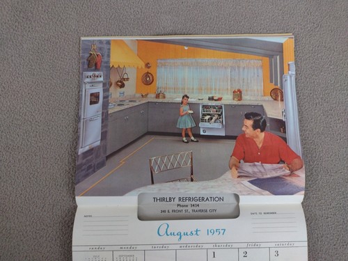 1957 Kalender TRAVERSE CITY MICHIGAN THIRLBY KÜHLUNG - Bild 9 von 17