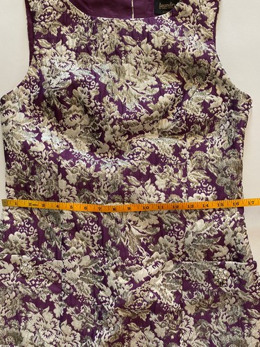 NWOT Laundry by Shelli Segal Size 8 Purple Silver Sheen Lined High Neck Dress - Picture 11 of 12