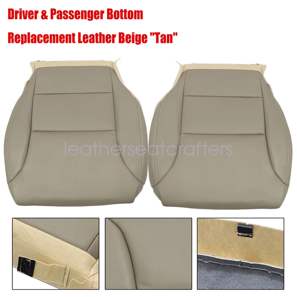Front Side Bottom Tan Leather Seat Cover For 2012 2013 2014 2015 2016 Honda CR-V Foto 3 de 4