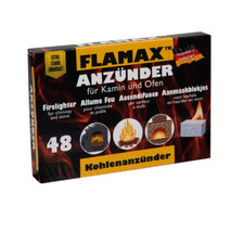 1 X Flamax Allume-Feu Pour Cheminée Et Poêle Allumeur De Charbon Pack De 48