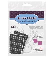 3L Scrapbook Adhesives 3D Foam Squares Black Self-Adhesive 1/2"x1/2" 126 pcs