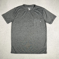 Vuori Shirt Mens Large Gray Strato Tech Pocket Tee Casual Stretch Preppy Logo