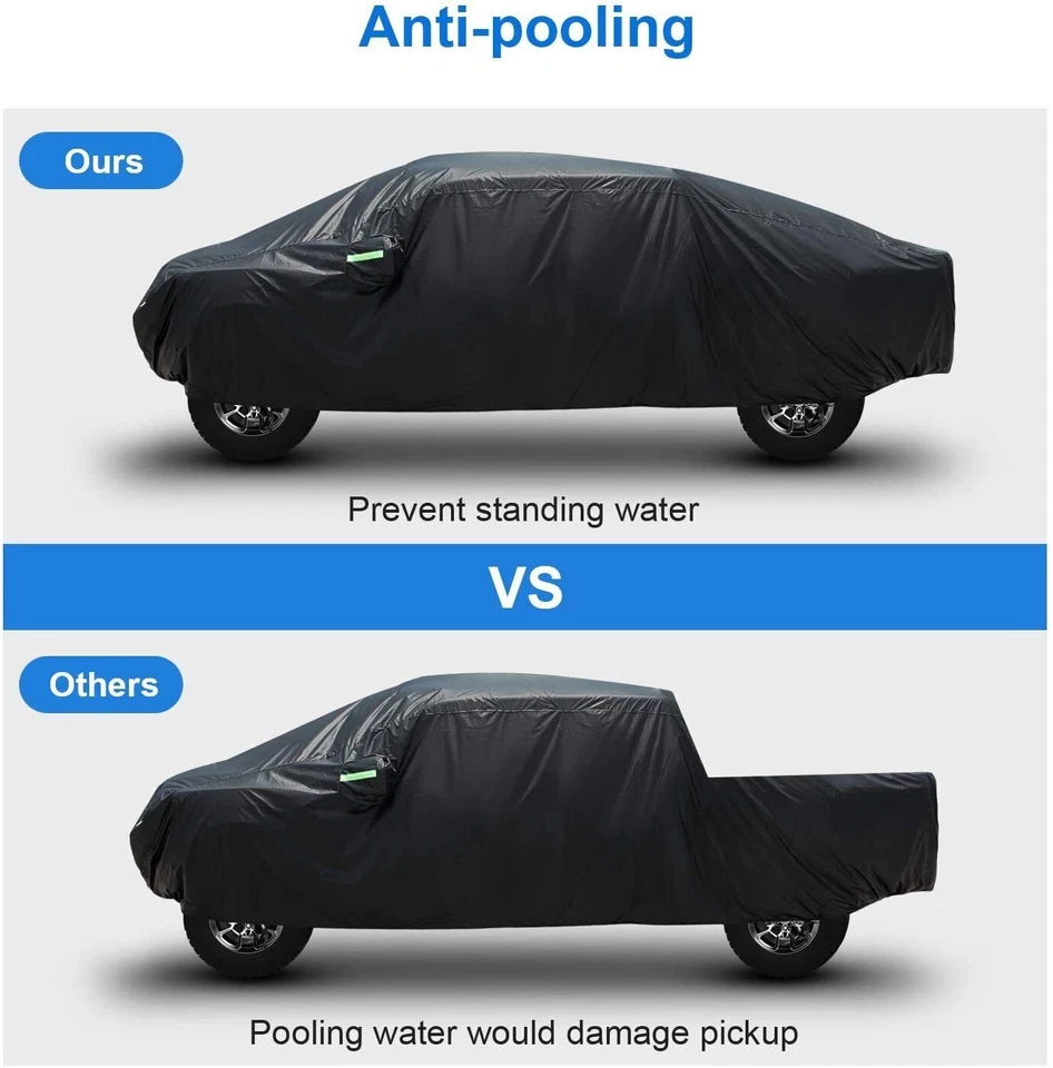 For Chevy C10 C20 C30 C1500 Pickup Truck Car Cover Waterproof UV Protector Black Foto 4 de 4