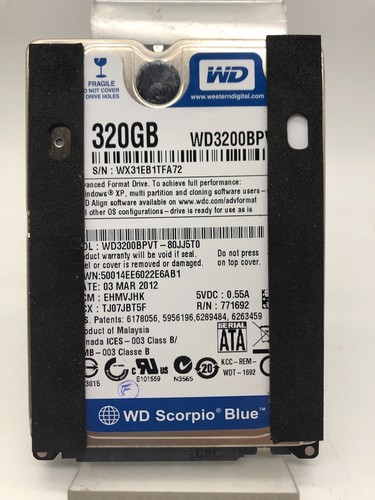 Interne Festplatte 320GB 2,5 Zoll WD Modell WD3200BPVT Gebraucht Laptop
