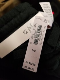 Victoria's Secret 11210612 Cotton Fleece High-Rise Gym Pants Sz L - Black