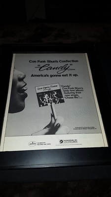 Con Funk Shun Candy Rare Original Promo Poster Ad Framed!