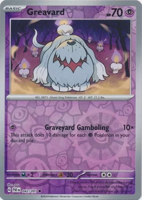 Greavard 42/91 - Pokemon TCG - Paldean Fates - NM Reverse Holo