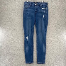 Judy Blue Jeans Womens 11 Blue Denim Skinny Fit Distressed Pants Stretch Pockets