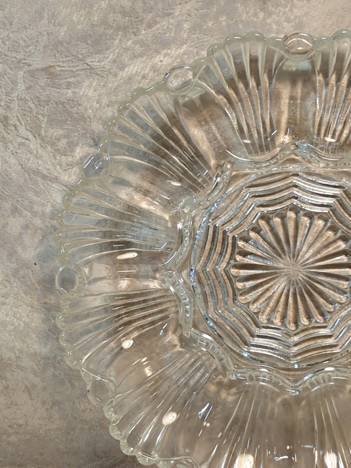 Vintage Anchor Hocking Clear Glass Deviled Egg Plate Tray 10