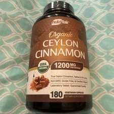 Pure Cinnamon Capsules, True Sri Lanka Certified Organic Ceylon Cinnamon Pills