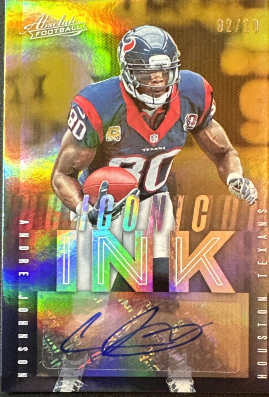 2023 Panini Absolute - Iconic Ink Gold #II-AJ Andre Johnson /10