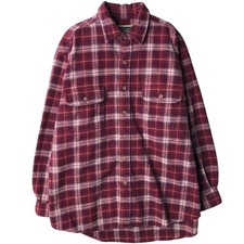 Used FIELD and STREAM long-sleeved heavy flannel check shirt men's size L eq...