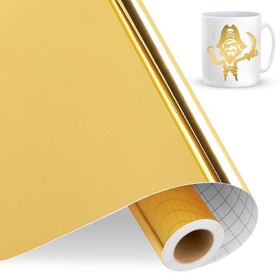 Metallic Shiny Gold Vinyl Film Plotter, 12 x 15 Feet (30.5 cm x 4.58 m) Gold