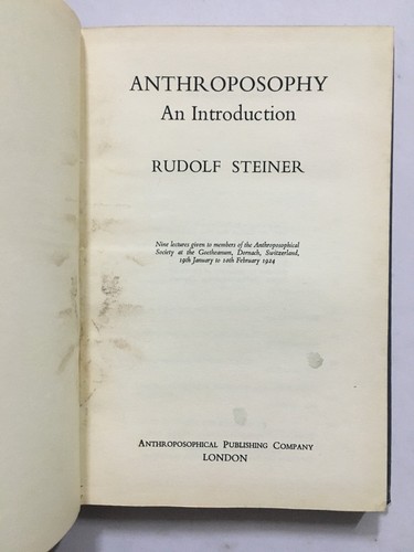 Steiner, Rudolf: Anthroposophie. Eine Einführung. Neun Vorträge gehalten. 1961 - Bild 2 von 9