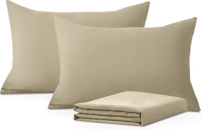 Moonlight Bettwäsche Kissenbezüge 2er Pack - Beige Kissenbezüge Umschlagverschluss Super